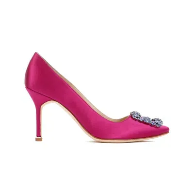 Manolo Blahnik Pink Satin Hangisi 090 Pump