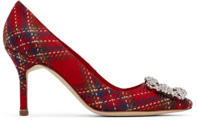 Manolo Blahnik Red Hangisi 70 Heels In Ywov(976r)