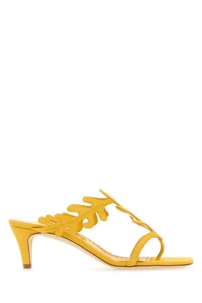 Manolo Blahnik Hidrag 50mm Suede Sandals In Byel