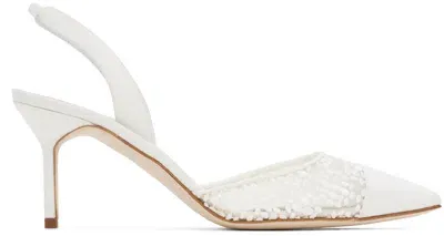 Manolo Blahnik White Capsule Heels In Cream