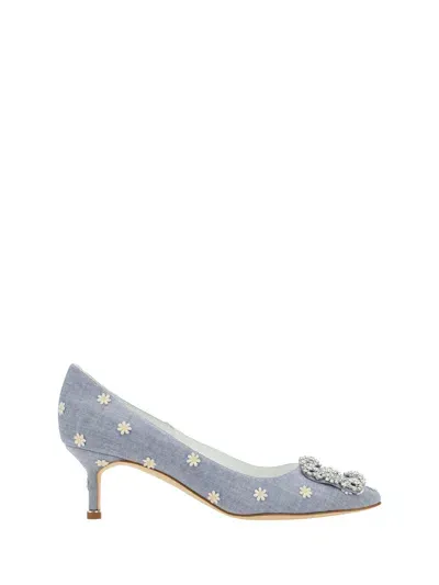 Manolo Blahnik Chambray Clava Pumps In Multicolor