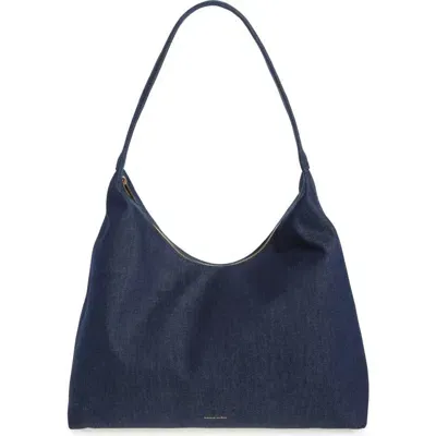 Mansur Gavriel Maxi Candy Denim Hobo Bag In Dark Blue