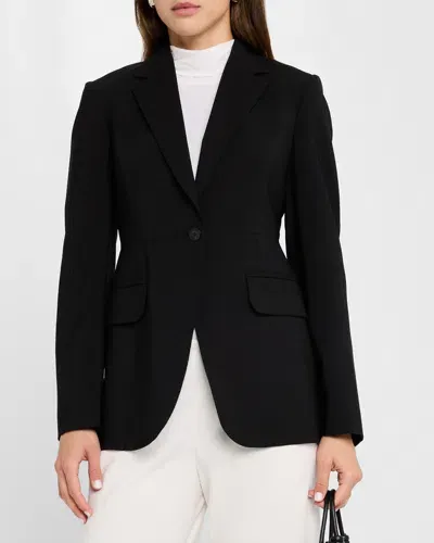 Mantù Single-button Stretch Wool Blazer In Black