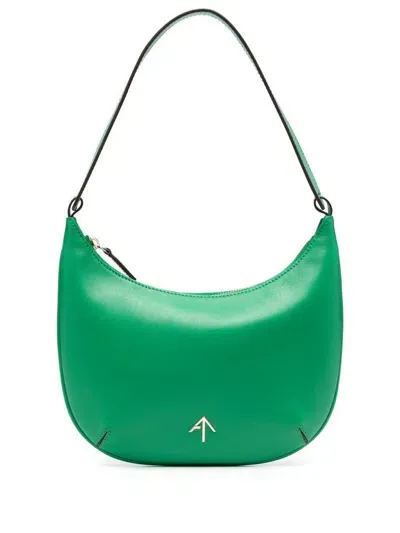 Manu Atelier Manu Mini Hobo Leather Bag In Green