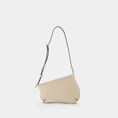 Manu Atelier Mini Curve Hobo Bag In Beige