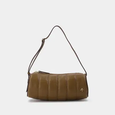 Manu Atelier Padded Cylinder Bag In Brown