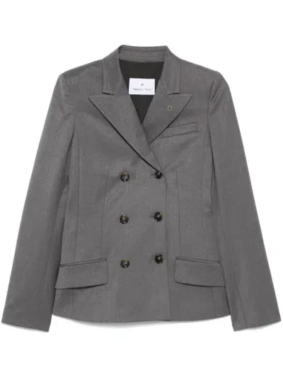 Manuel Ritz Double-breasted Blazer In Grey