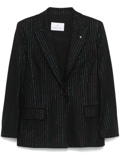 Manuel Ritz Lurex-coloured Blazer In Black