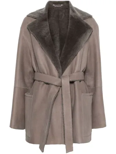 Manzoni 24 Belted Jacket In Grey