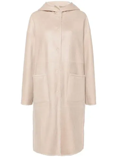 Manzoni 24 Leather Coat In Neutrals