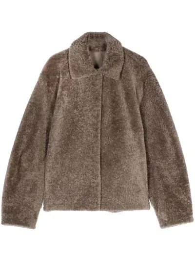 Manzoni 24 Shearling Jacket In Brown