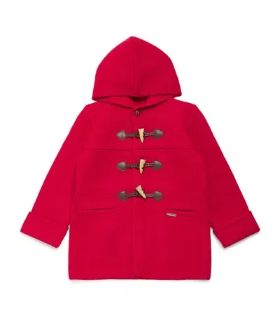 Marae Kids' Wool Hooded Duffle Coat In Red