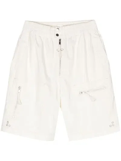 Marant Nahlan Wide-leg Cotton Shorts In Neutrals