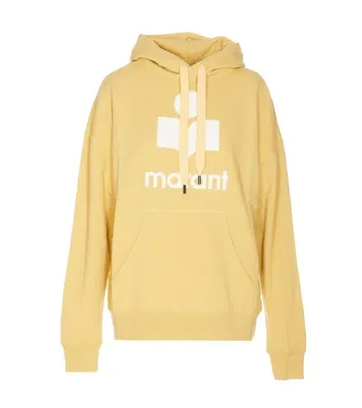 Marant Etoile Logo-printed Long-sleeved Drawstring Hoodie In Yellow