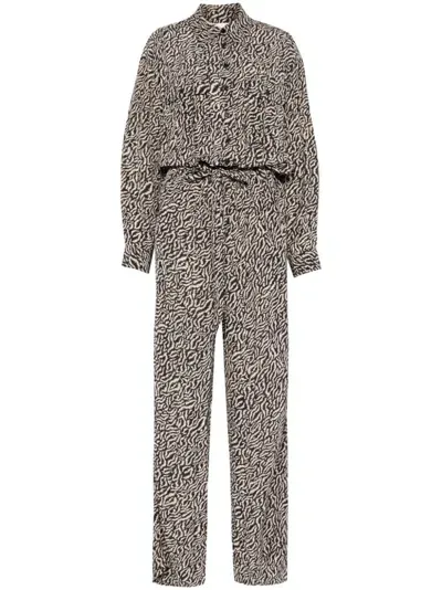 Marant Etoile Viscose Jumpsuit In Neutrals