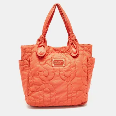 Pre-owned Marc By Marc Jacobs Orange Nylon Medium Pretty Tate Tote