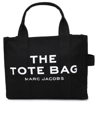 Marc Jacobs Black Cotton Canvas Small Tote Bag In Black Fabric