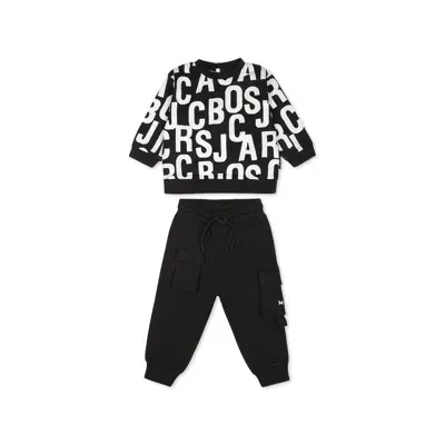 Marc Jacobs Black Suit For Babykids With Logo In Schwarz