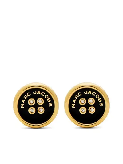 Marc Jacobs Button Earrings In Black