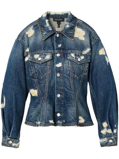 Marc Jacobs Distressed Denim Jacket In Blue