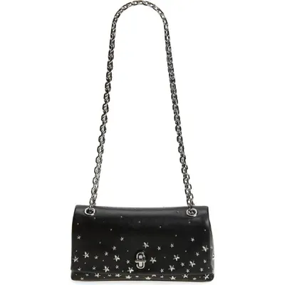 Marc Jacobs Dual Chain Studded Leather Wallet On A Chain In Blue