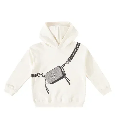 Marc Jacobs Kids' Embellished Cotton Jersey Hoodie In White