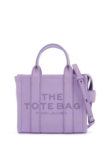 Marc Jacobs The Leather Mini Tote Bag In Purple