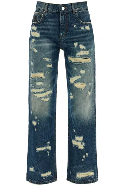 Marc Jacobs Jeans 'the Rip And Repair Straight Jean In Blue