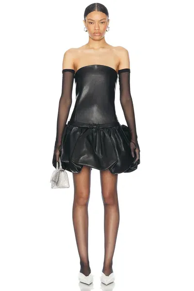 Marc Jacobs Leather Bubble Dress In Black