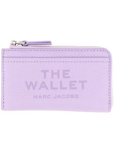 Marc Jacobs Leather Card Holder In Lilac