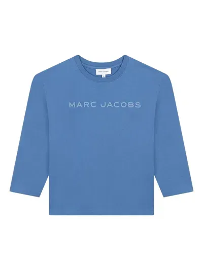 Marc Jacobs Kids' Logo-rubberised T-shirt In Blue