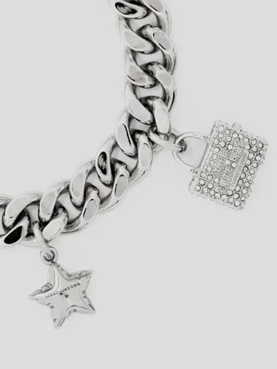 Marc Jacobs "the Pave Mini Icon Charm" Bracelet In Silver