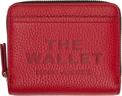 Marc Jacobs レッド The Leather Mini Compact 財布 In 617 True Red