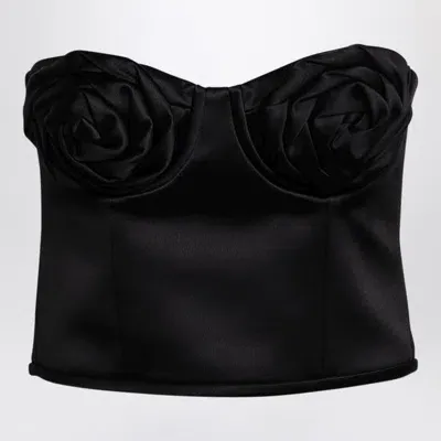 Marc Jacobs Satin Rose Corset In Black