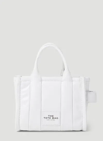 Marc Jacobs Shiny Crinkle Micro Tote Bag In White