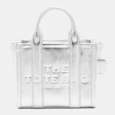 Marc Jacobs Silver Leather The Mini Tote