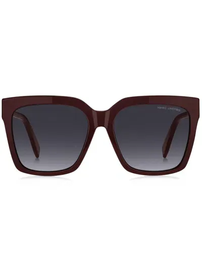 Marc Jacobs Square-frame Sunglasses In Burgundy