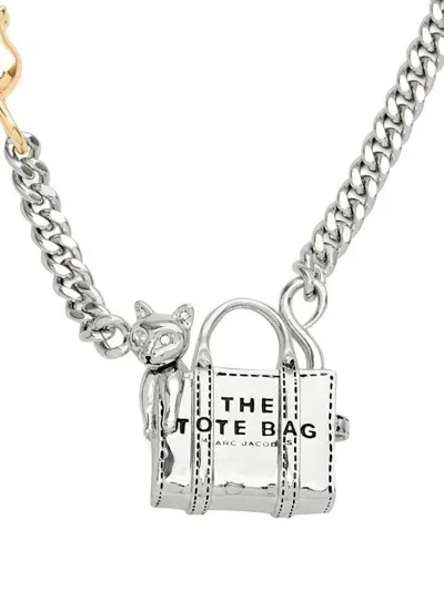 Marc Jacobs The Cats Out Of The Bag Necklace In Silver