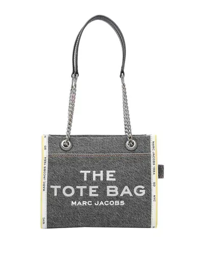 Marc Jacobs The Denim Chain Crossbody Tote Bag In Grey