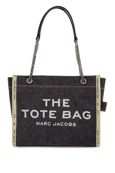 Marc Jacobs The Denim Chain Medium Tote Bag In Black