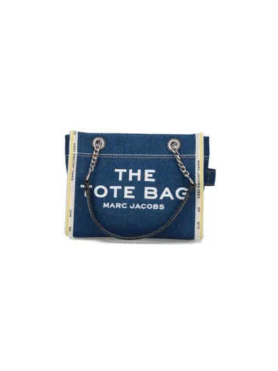 Marc Jacobs The Denim Chain Small Tote Bag In Blue