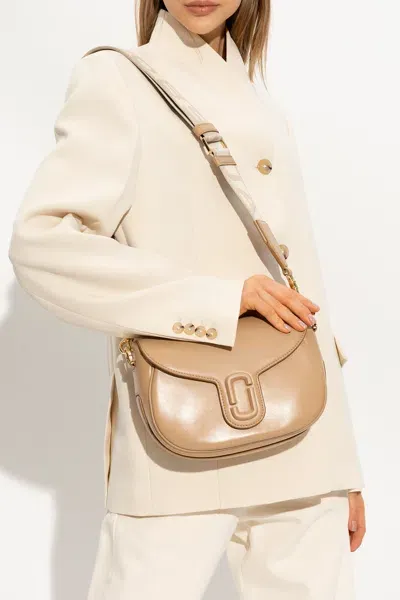 Marc Jacobs Large The Covered J Marc Camel Leather Saddle Bag In Beige Leather