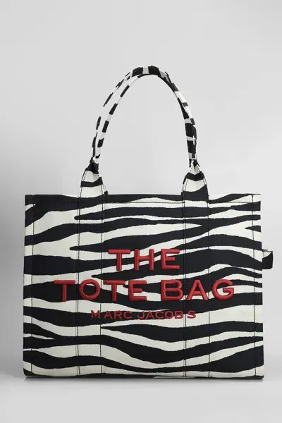 Marc Jacobs The Large Tote Tote In Black Cotton