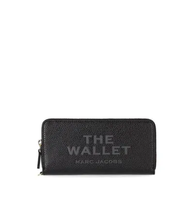 Marc Jacobs The Leather Continental Schwarze Brieftasche In Black