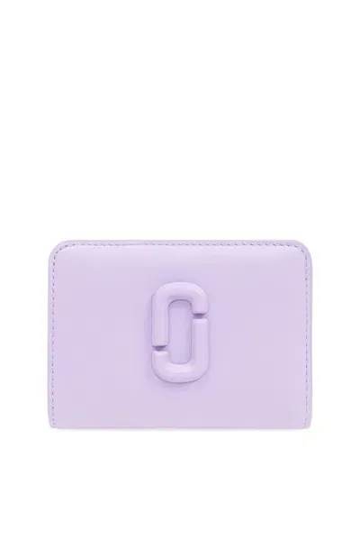 Marc Jacobs The Leather J Marc Mini Compact Wallet In Purple