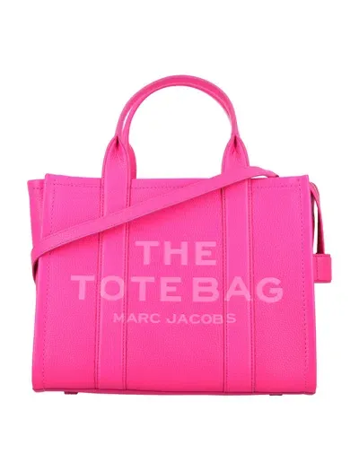 Marc Jacobs The Leather Medium Tote Bag In Hot Pink