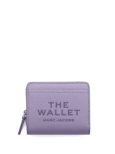 Marc Jacobs The Leather Mini Compact Wallet In Purple