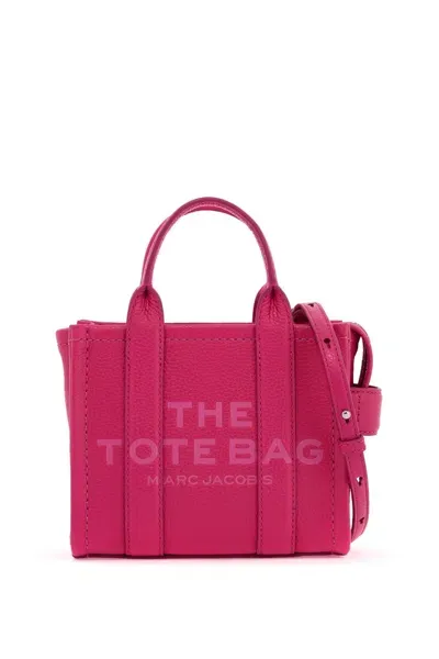 Marc Jacobs The Leather Mini Tote Bag In 紫红色