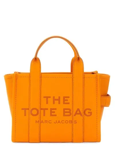 Marc Jacobs The Leather Small Tote Bag In Orange