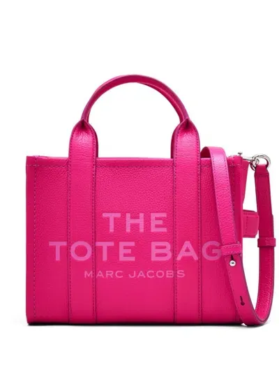 Marc Jacobs The Leather Small Tote Bag In Fuchsia